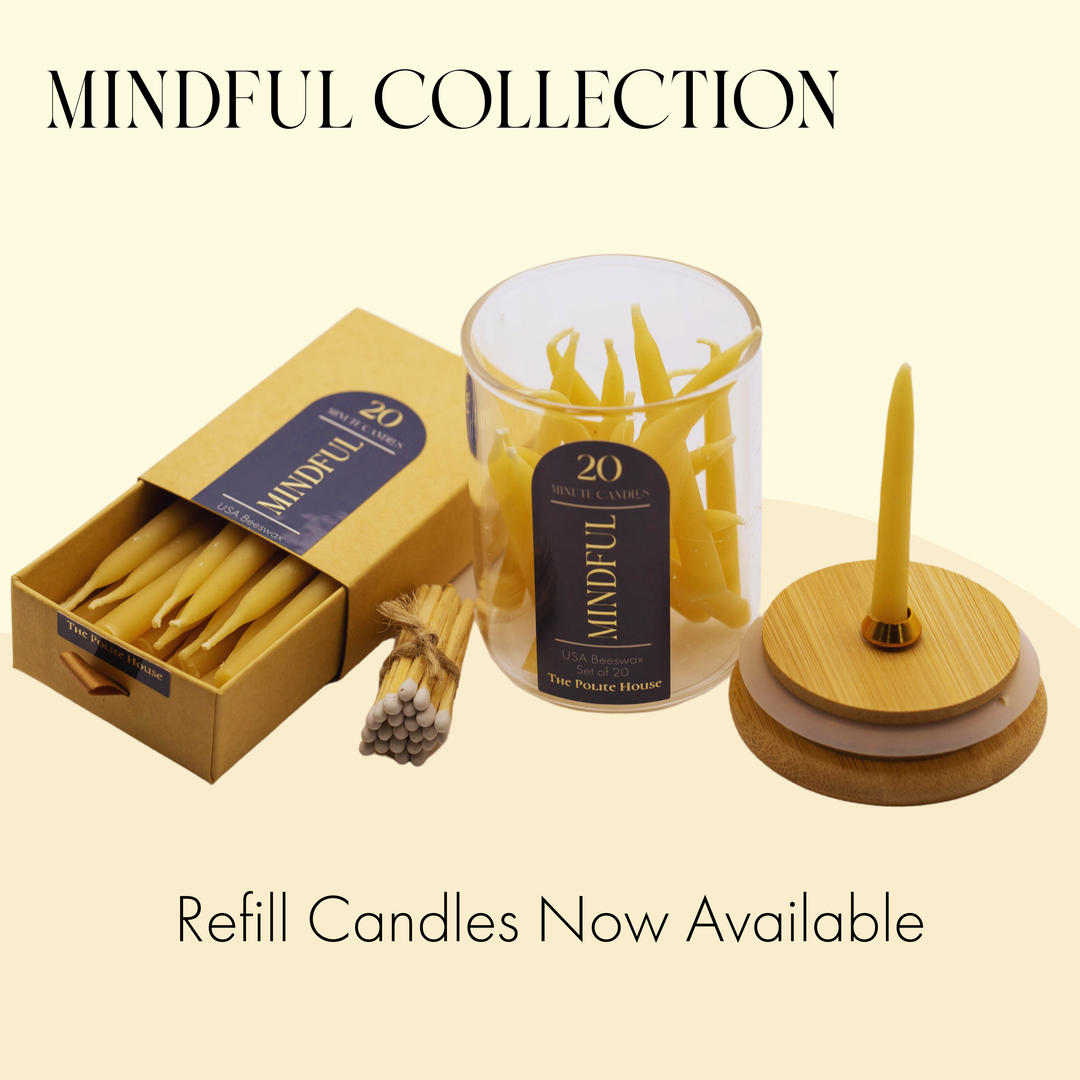 The Polite House | 20 Minute Beeswax Candle Set: Mindful (Set of 20)