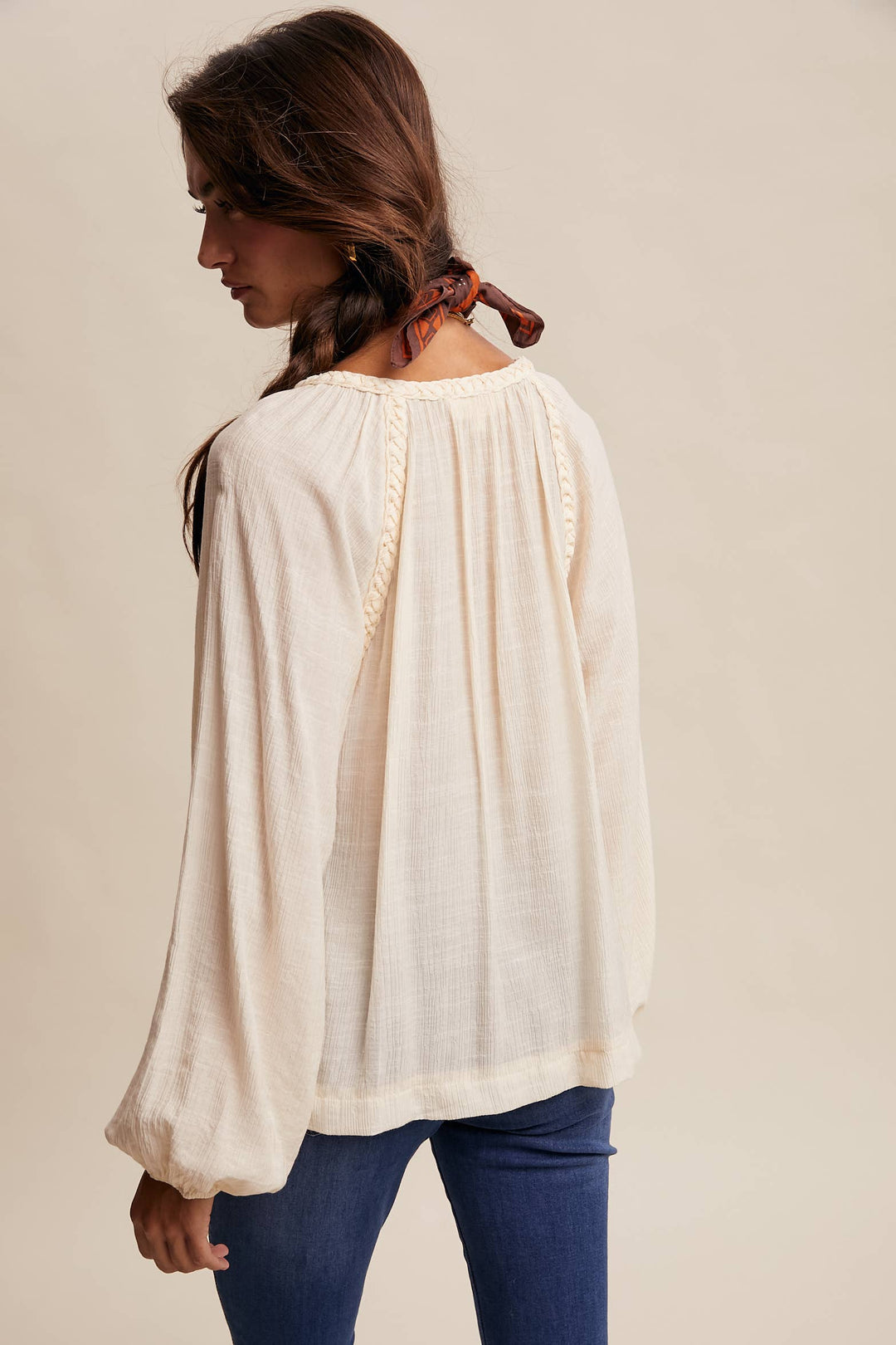 Listicle | Braided Trim Peasant Blouse