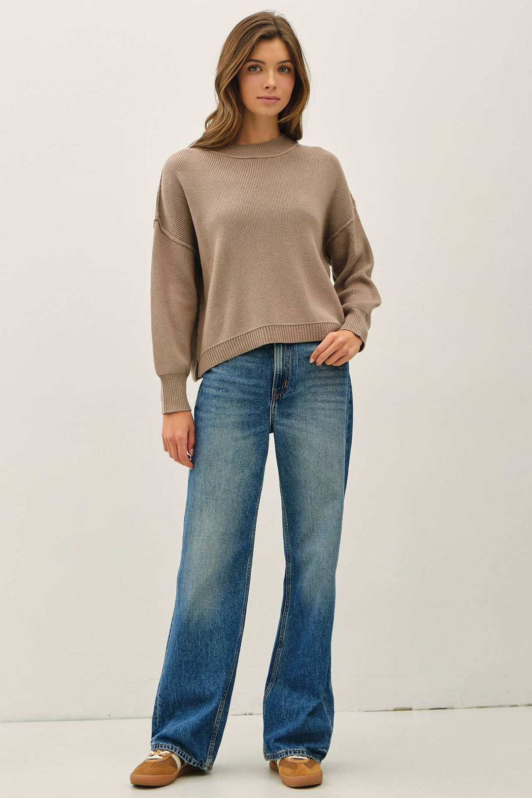 Be Cool | Ribbed Knit Raw Hem Sweater