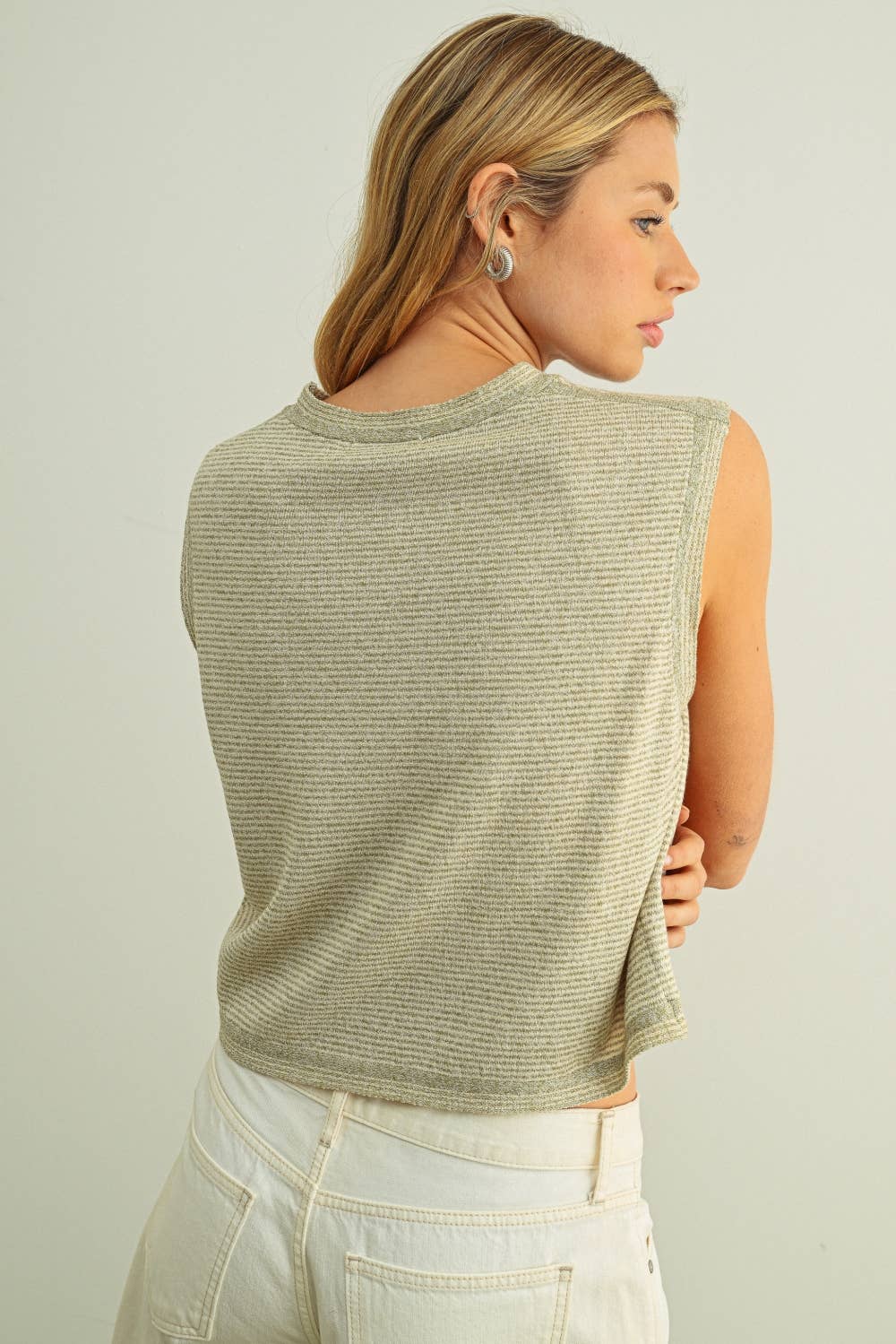 Miou Muse | Pinstripe Knit Tank Top