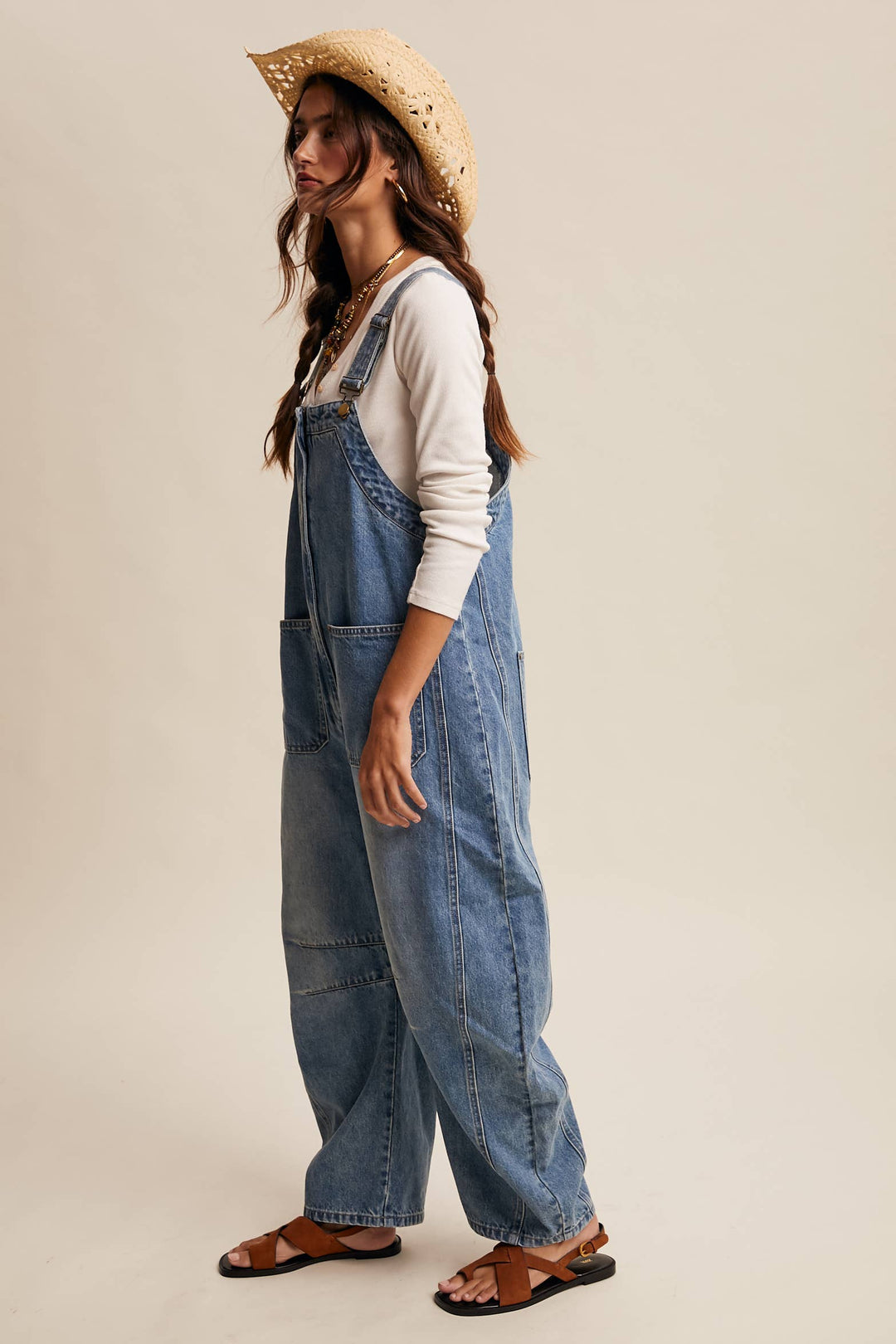 Listicle | Western Wide-Leg Denim Overalls