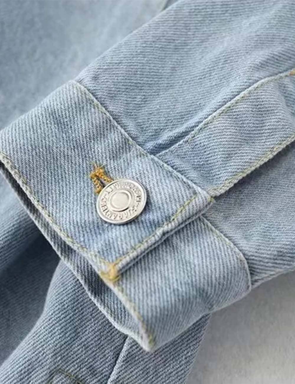 Sweetkama | Ladies Button-Up Pocket Denim Shacket