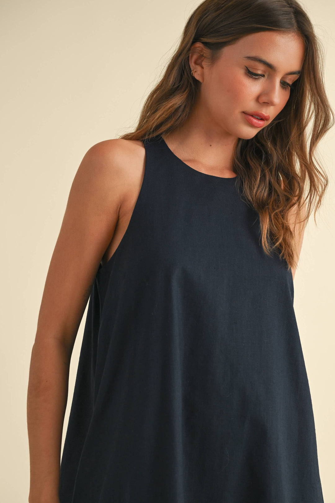 Miou Muse | Sleeveless A Line Linen Dress