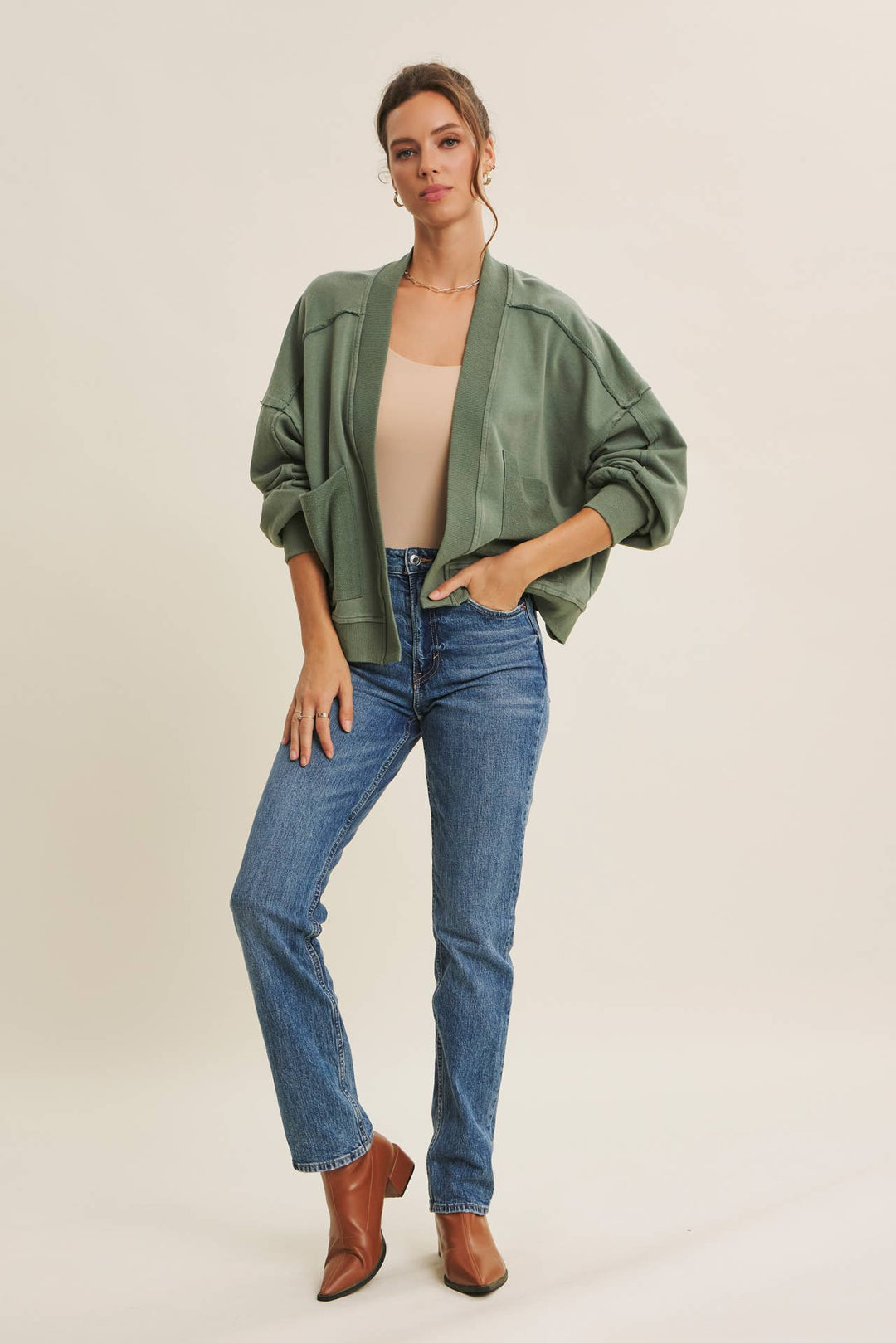 In february | Mineral Washed French Terry Cardigan