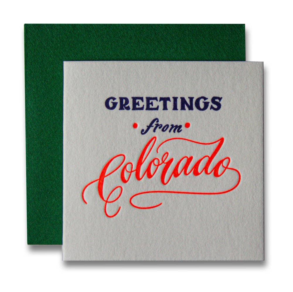 Ladyfingers Letterpress | Greetings From Colorado Letterpress Tiny Card