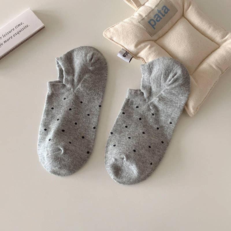 Sweetkama | Ladies Polka Dot Knit Boat Socks