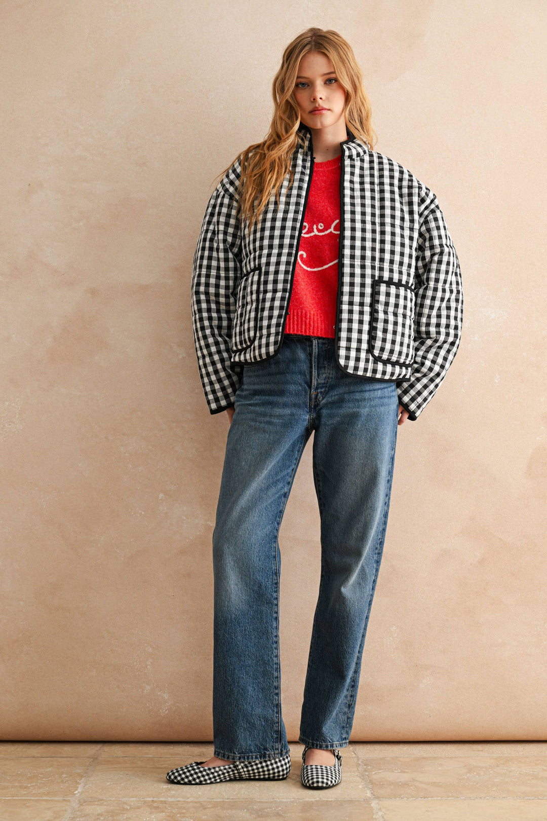 Miou Muse | Gingham Print Jacket