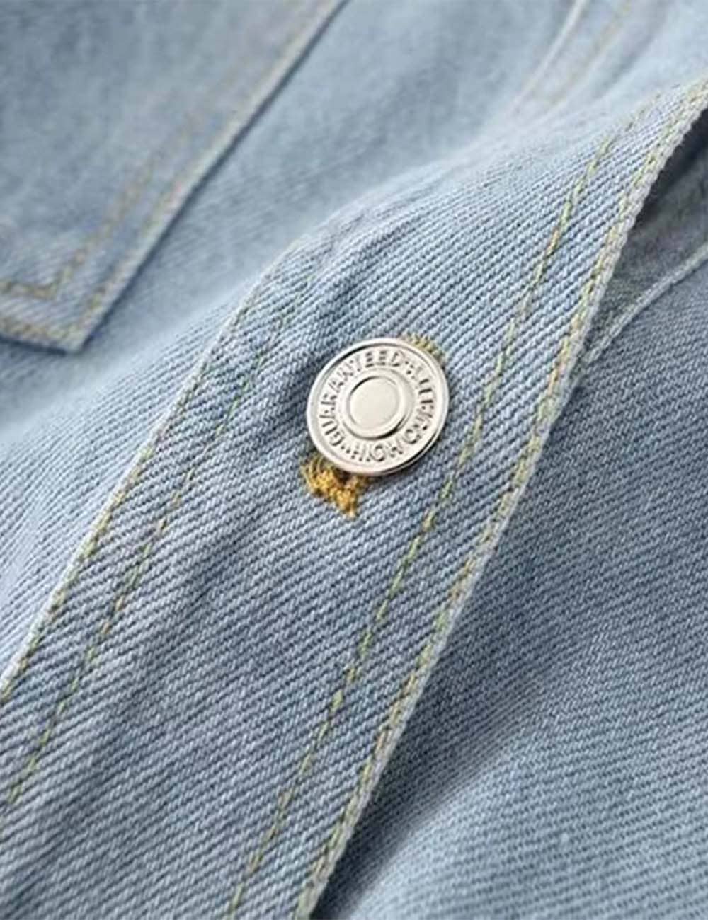 Sweetkama | Ladies Button-Up Pocket Denim Shacket