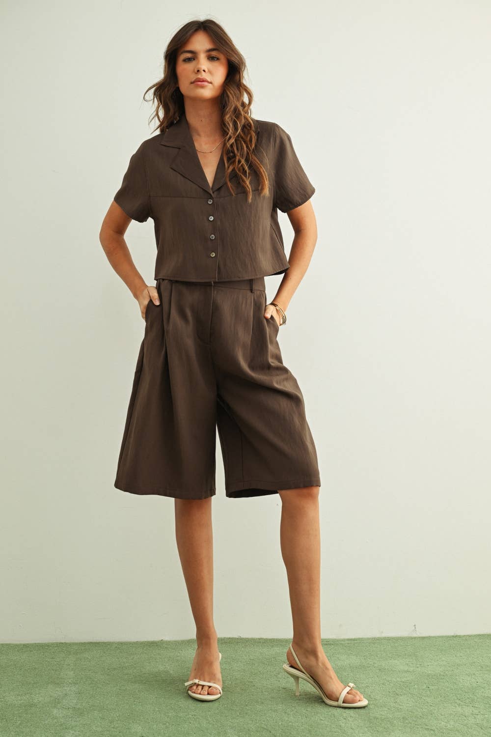 Miou Muse | Soft Rayon Button Front top