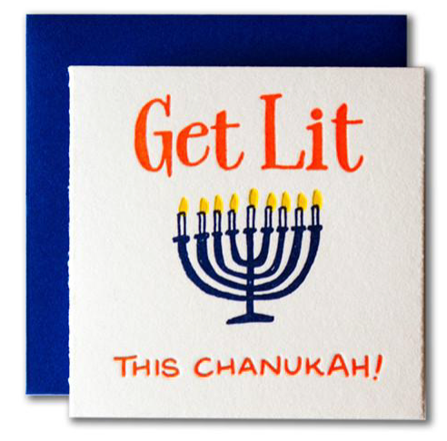 Ladyfingers Letterpress | Get Lit This Chanukah Tiny Holiday Card