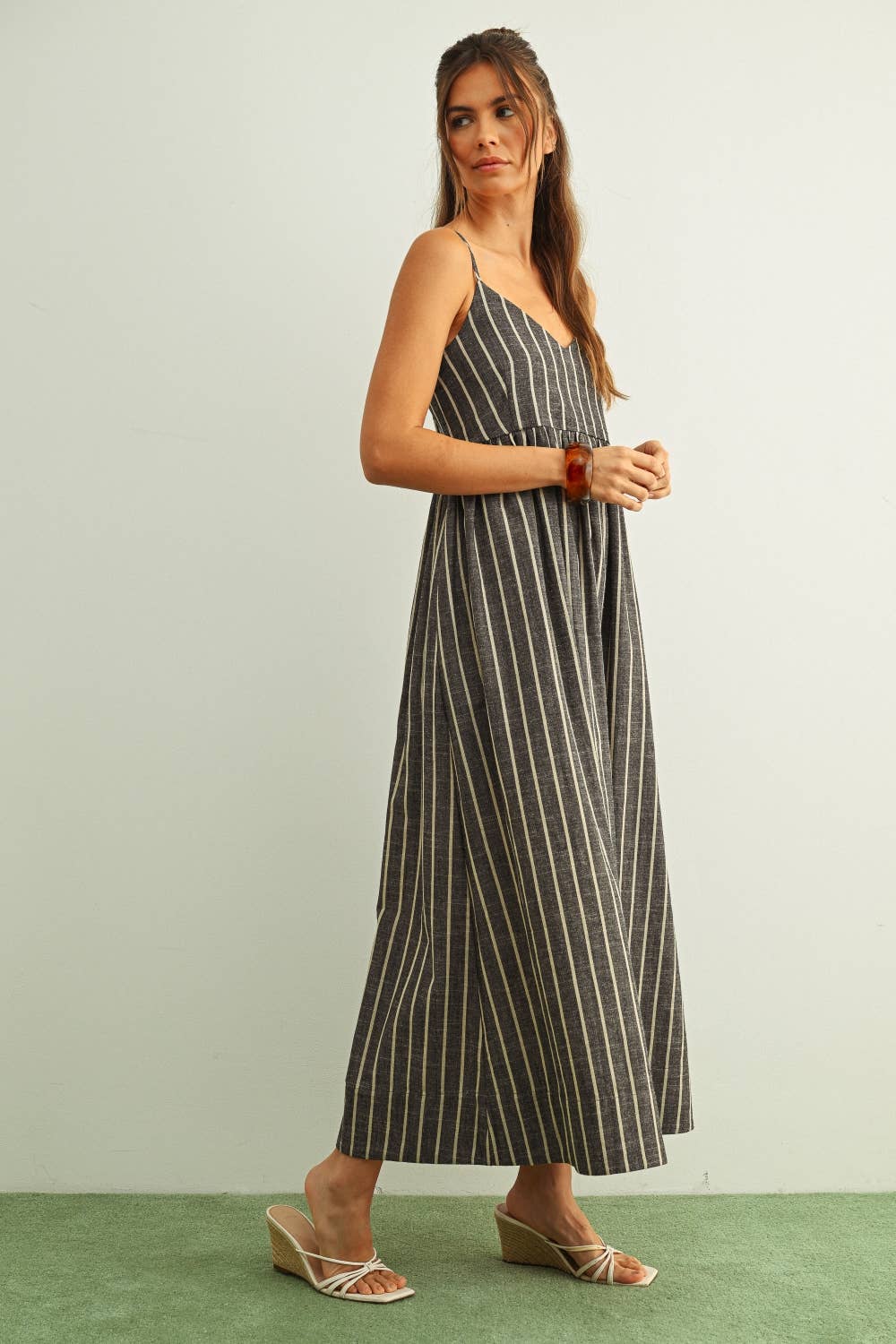 Miou Muse | Stripe Pattern Long Dress