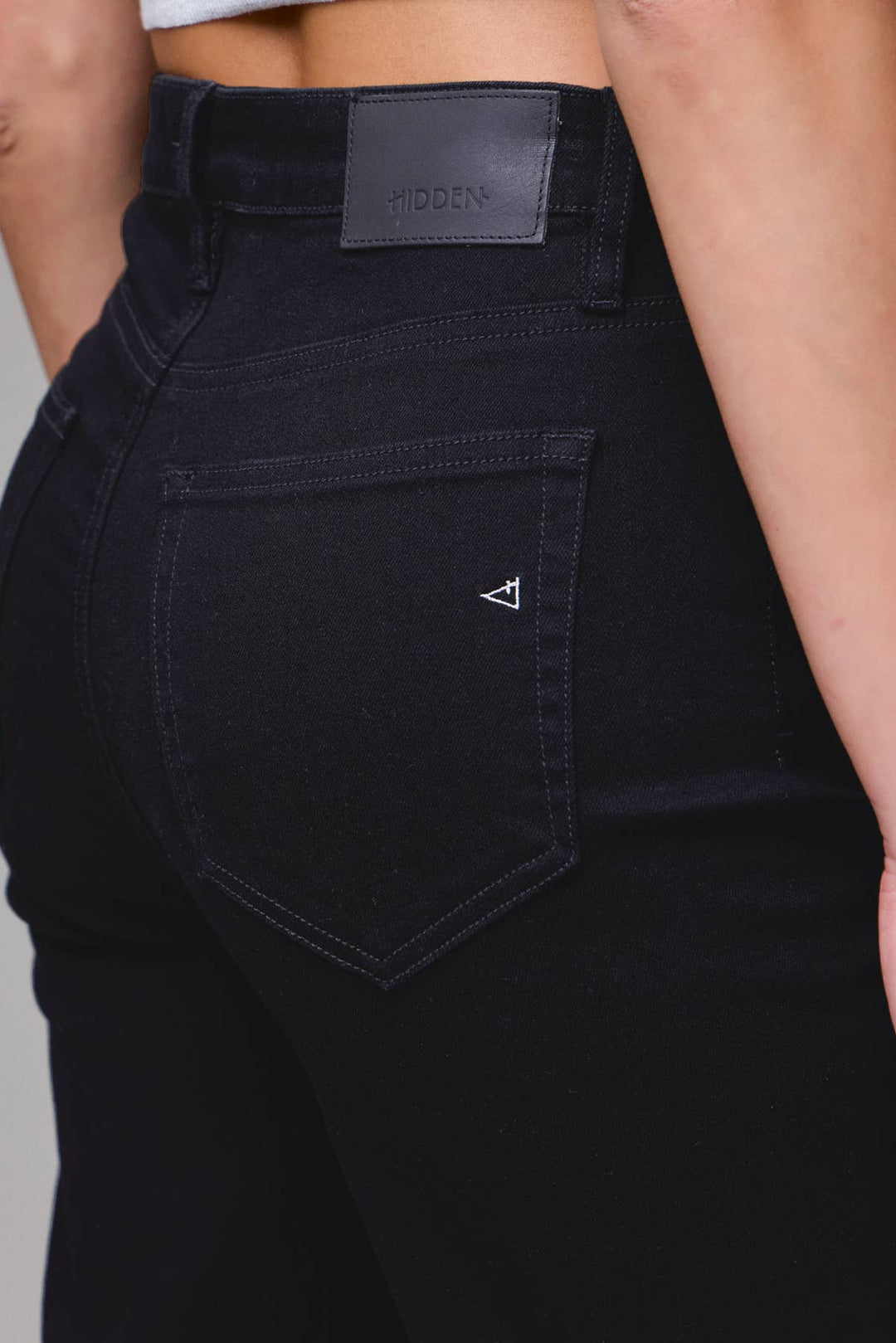 Hidden Jeans | Black Stretch Pintuck High Rise Comfort Flare