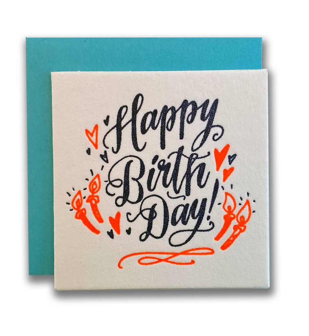 Ladyfingers Letterpress | Happy Birthday Candle Tiny Card