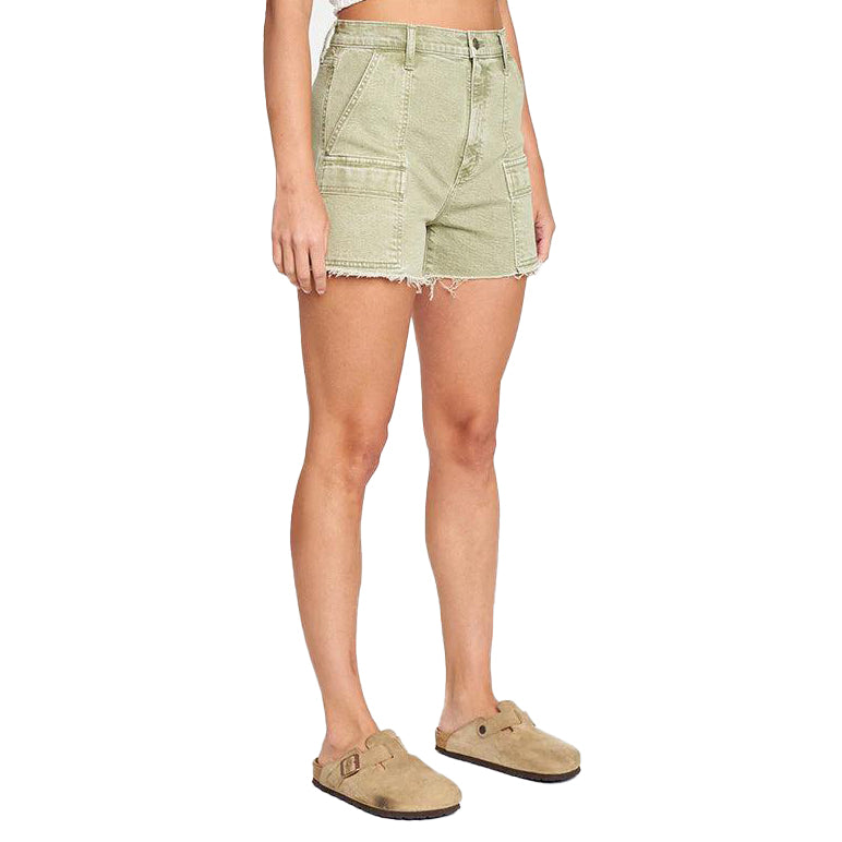 Daze Denim | The Knockout Cargo Short High Rise in Matcha