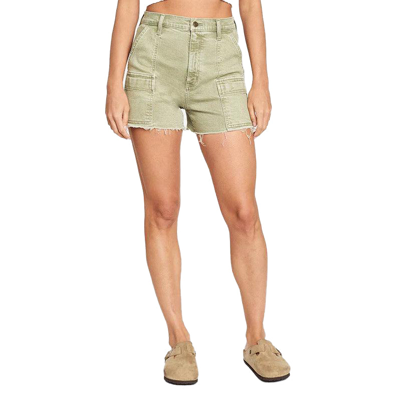 Daze Denim | The Knockout Cargo Short High Rise in Matcha