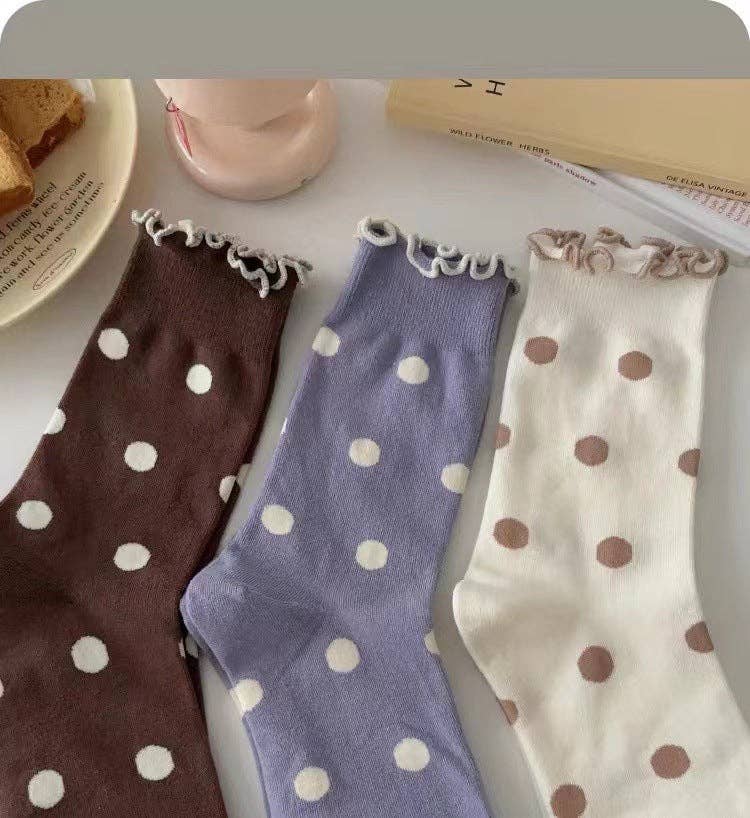 Sweetkama | Ladies Everyday Polka Dot Knit Socks