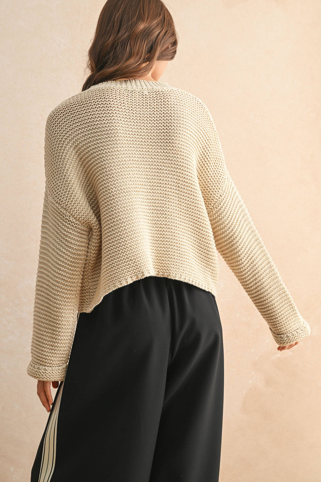 Miou Muse | Round Neck Sweater Top