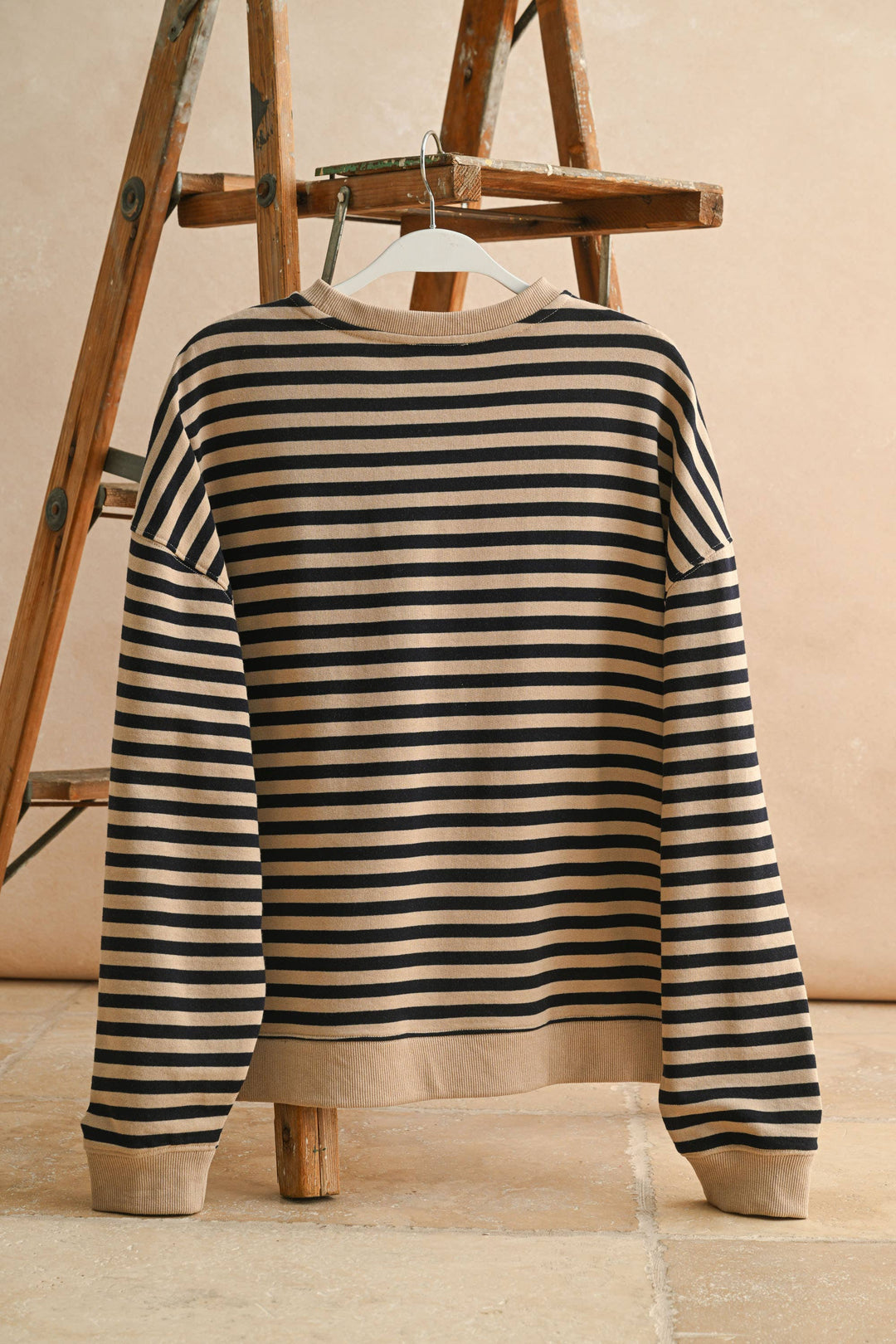 Miou Muse | Striped Knitted Long Sleeve Pullover