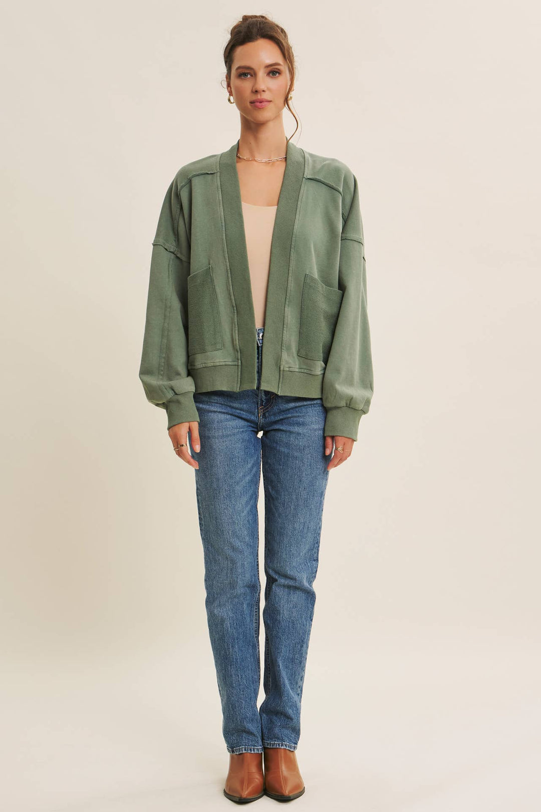 In february | Mineral Washed French Terry Cardigan