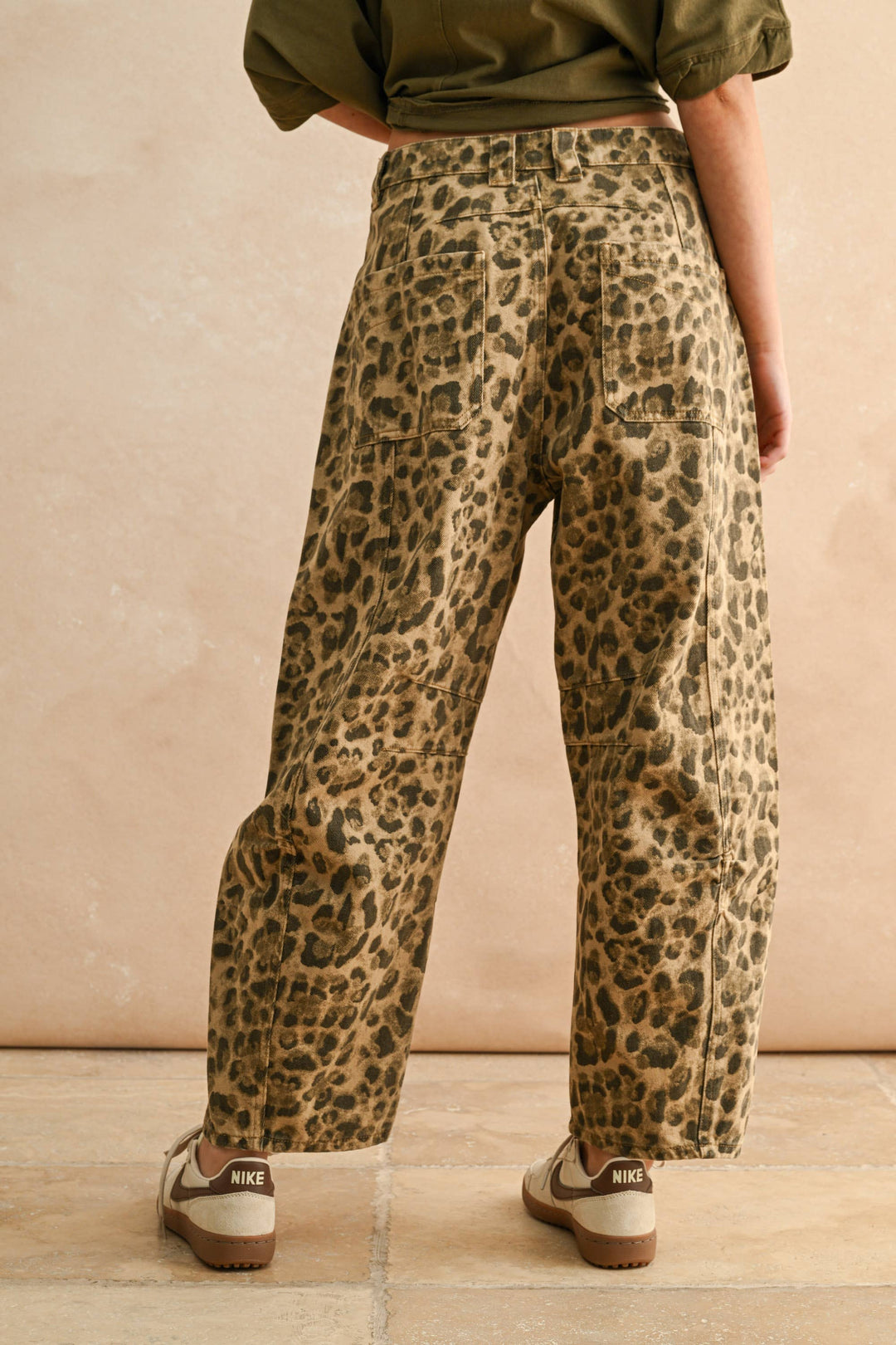 Miou Muse | Leopard Printed Barrel Pants