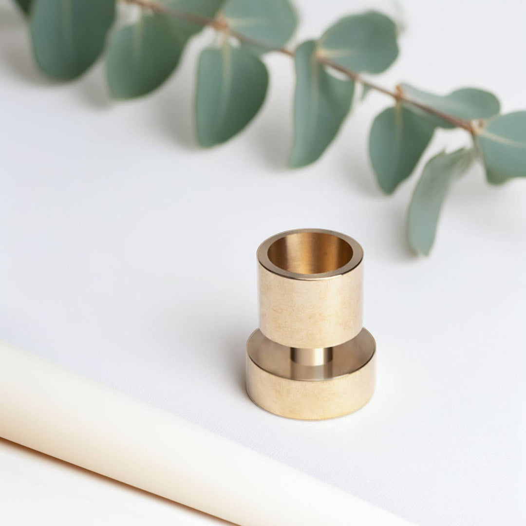 54 Celsius |Solid Brass Candle Holder - 1.6" Tall & Fits Standard Tapers