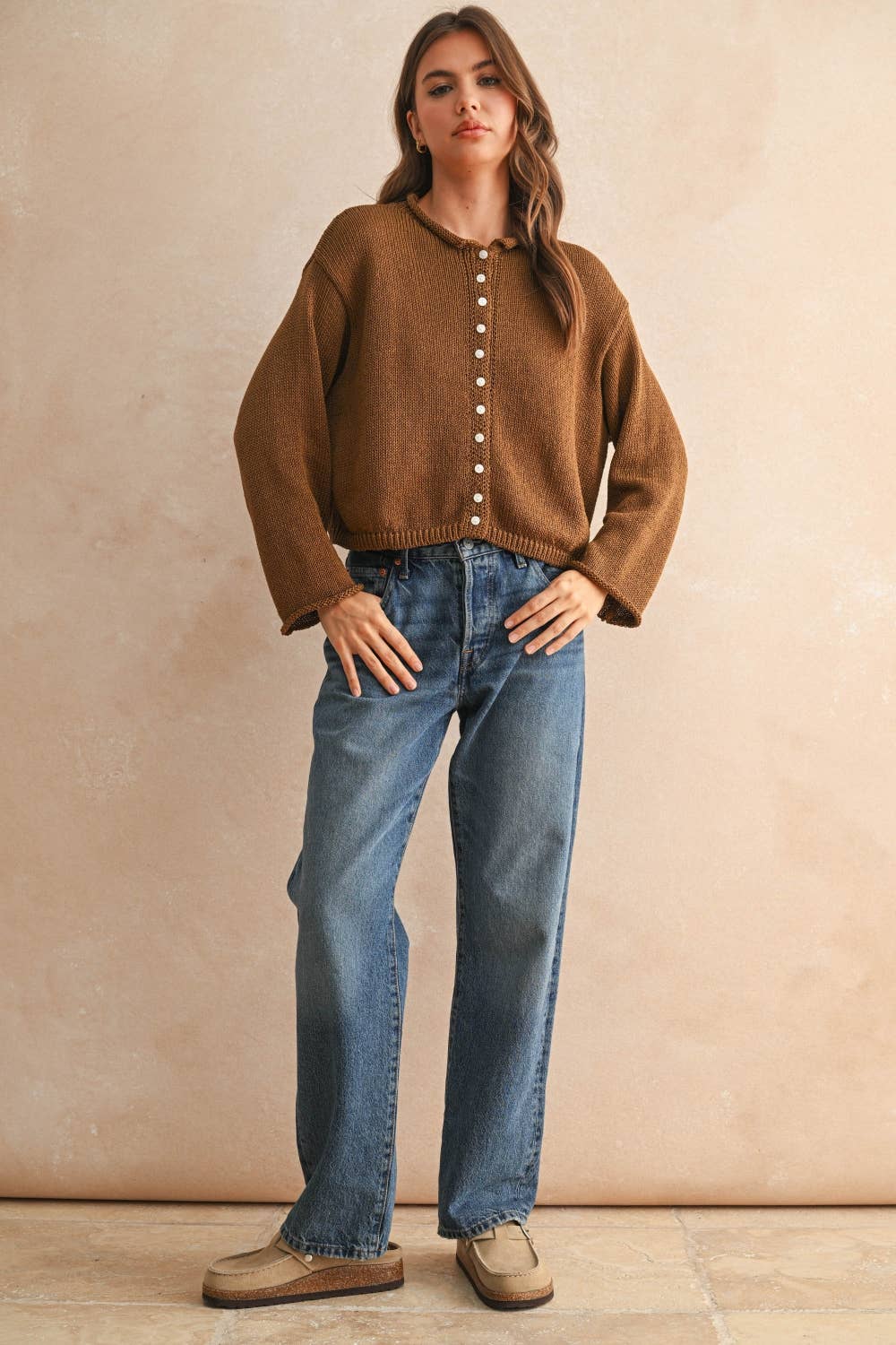 Miou Muse |Light Weight Button Front Cardigan