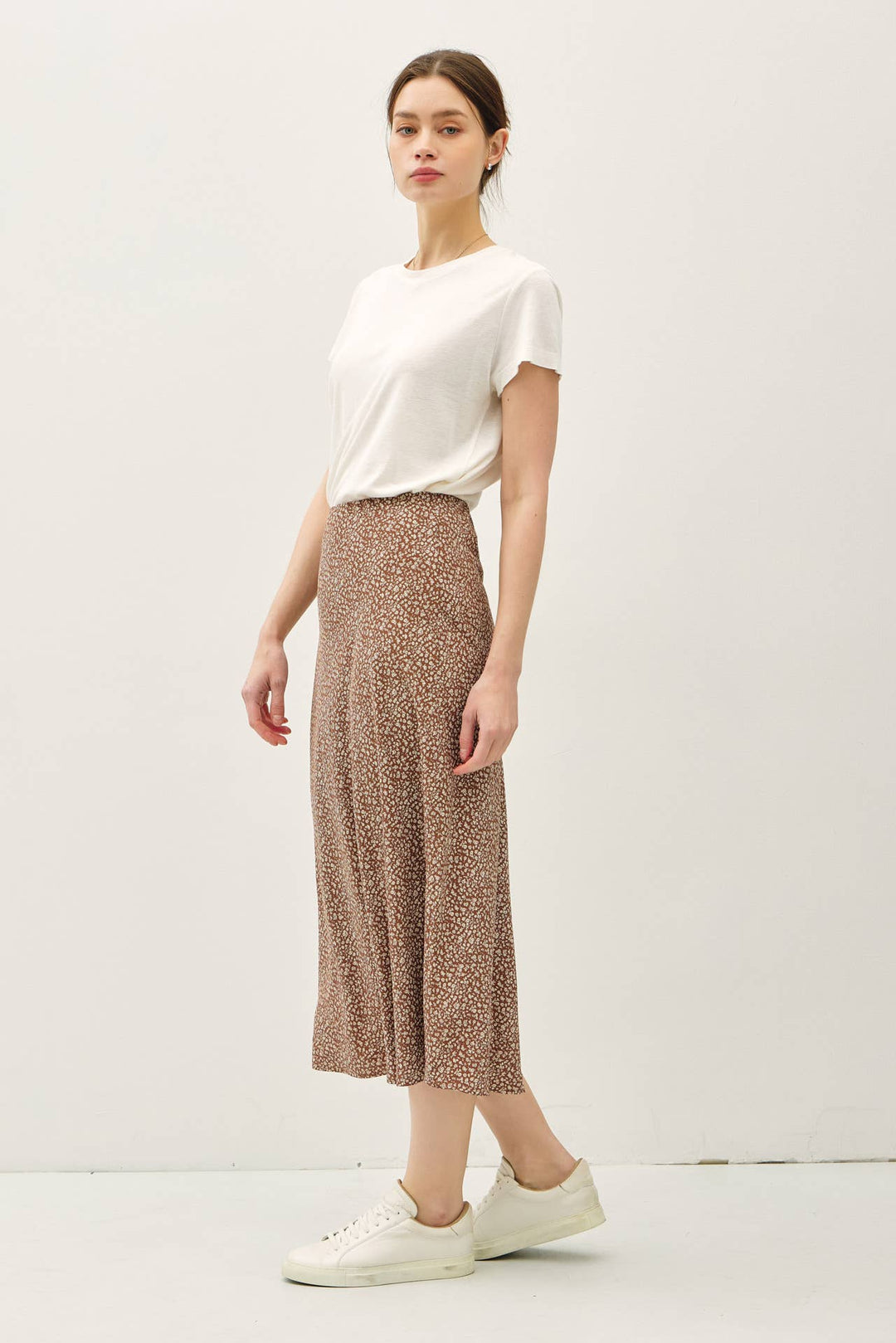 Be Cool | Print midi skirt with elastic waistband