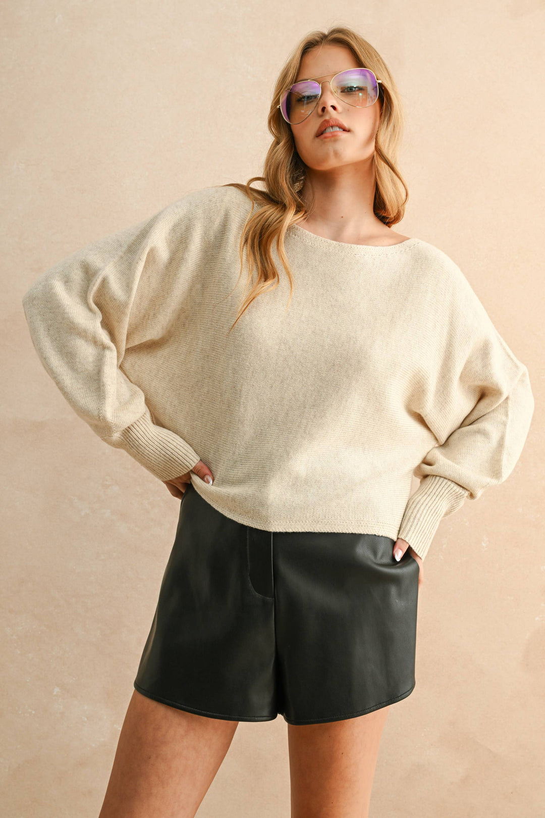 Miou Muse | Boat Neck Sweater