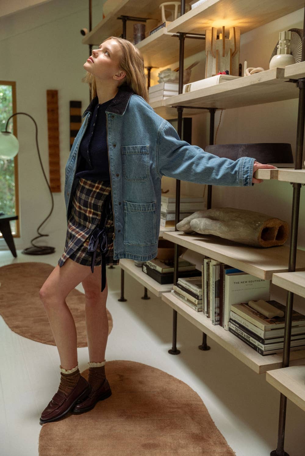 Miou Muse | Corduroy Collar Denim Utility Jacket