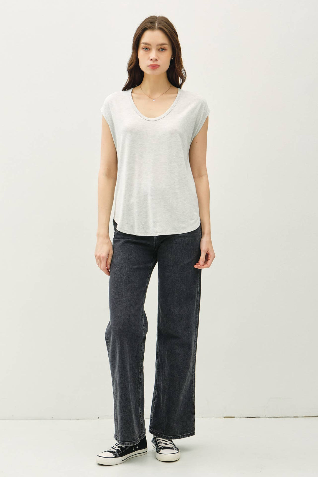 Be Cool | Bamboo Basic Scoop Neck Cap Sleeve Tee