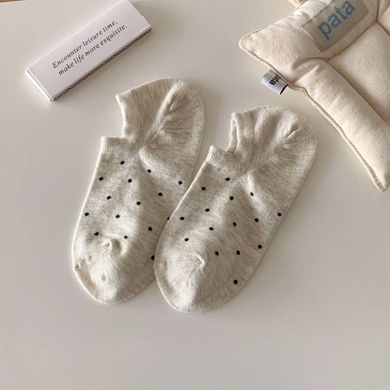Sweetkama | Ladies Polka Dot Knit Boat Socks