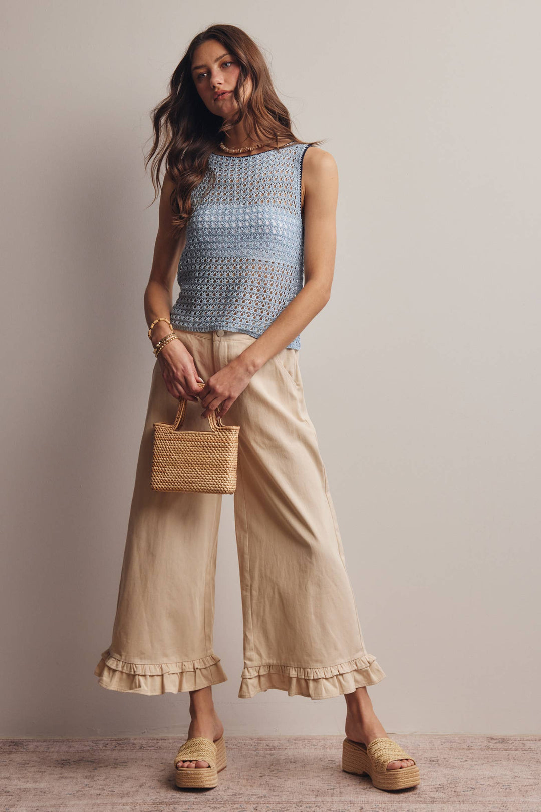 Forte | Sleeveless Crochet Knit Top