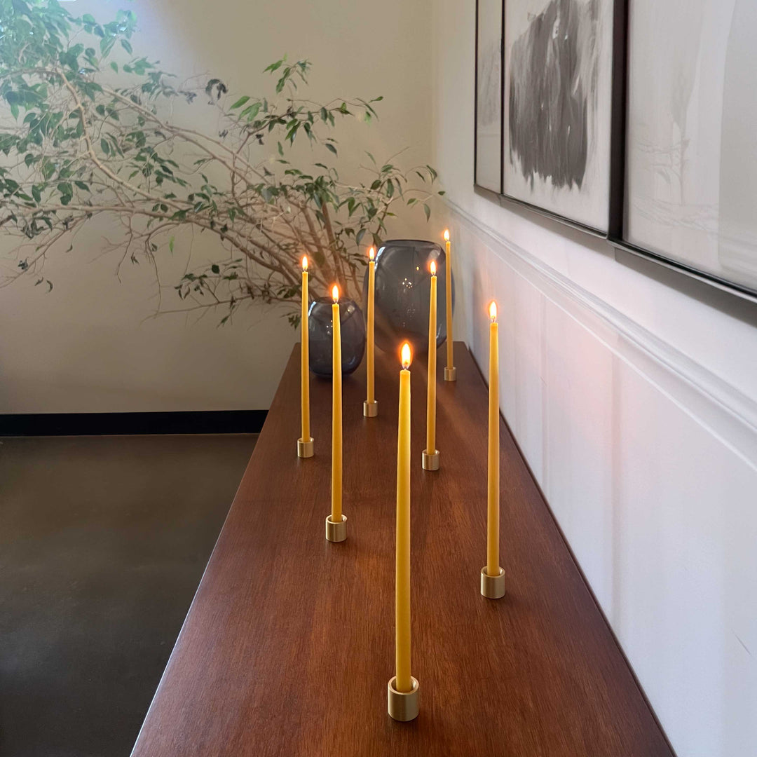 Bluecorn Candles | Thin Taper Candle Holder - Solid Brass