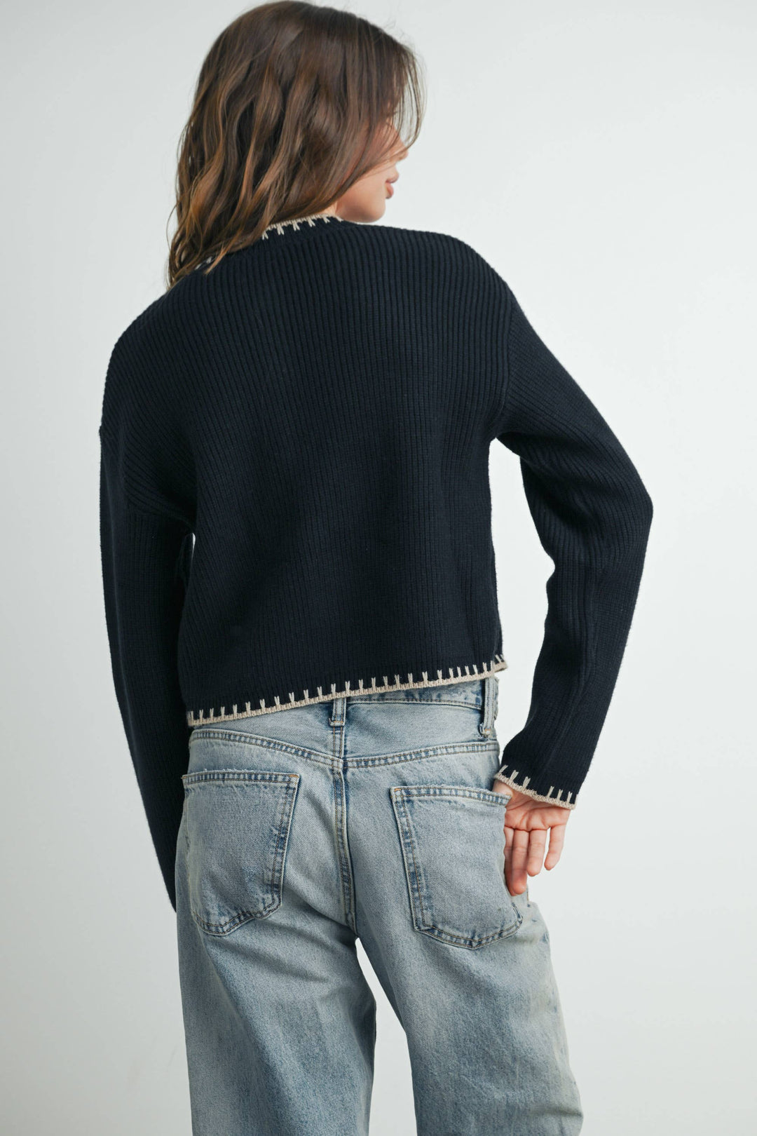 Buttermelon | Women's Crewneck Cardigan Sweater