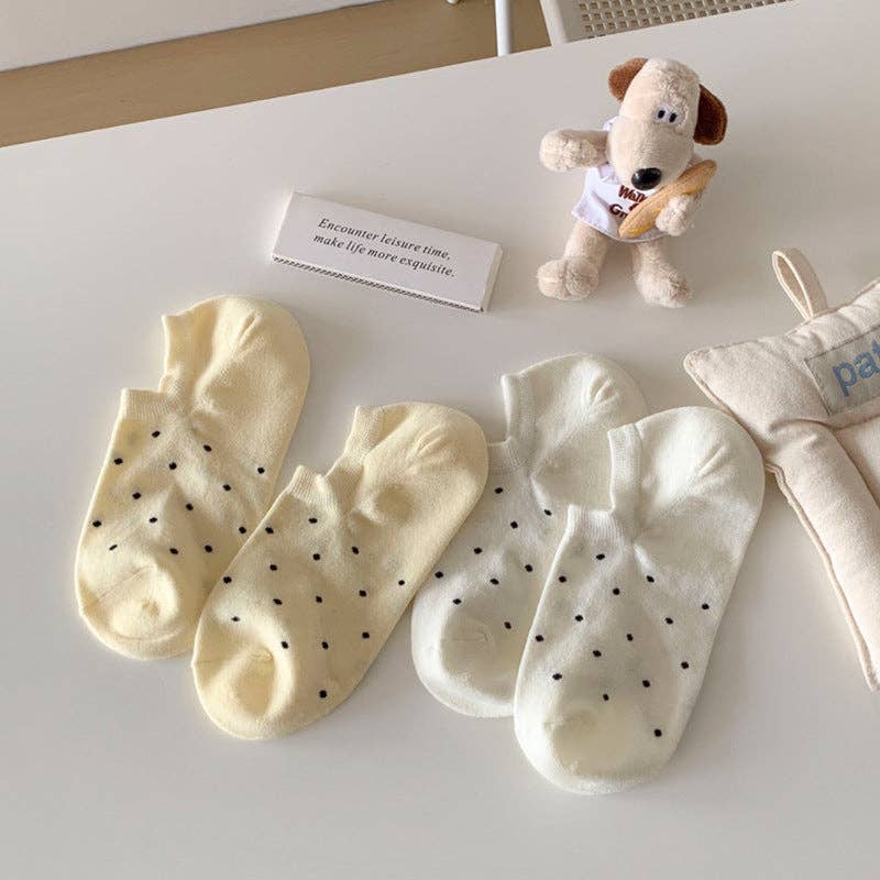 Sweetkama | Ladies Polka Dot Knit Boat Socks