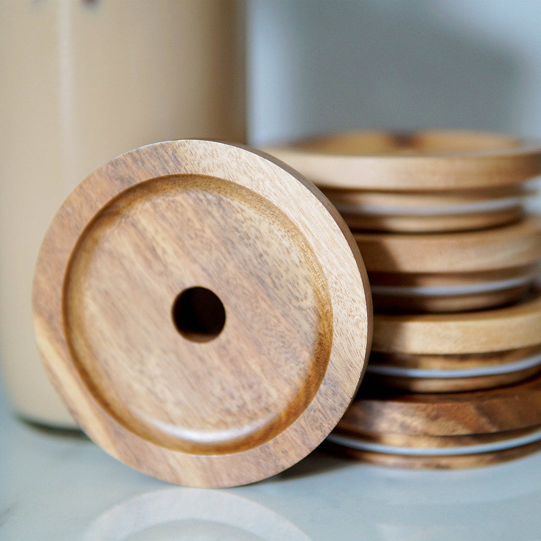 Forest Cove Home | Wide Mouth 86mm Bamboo Top Lids