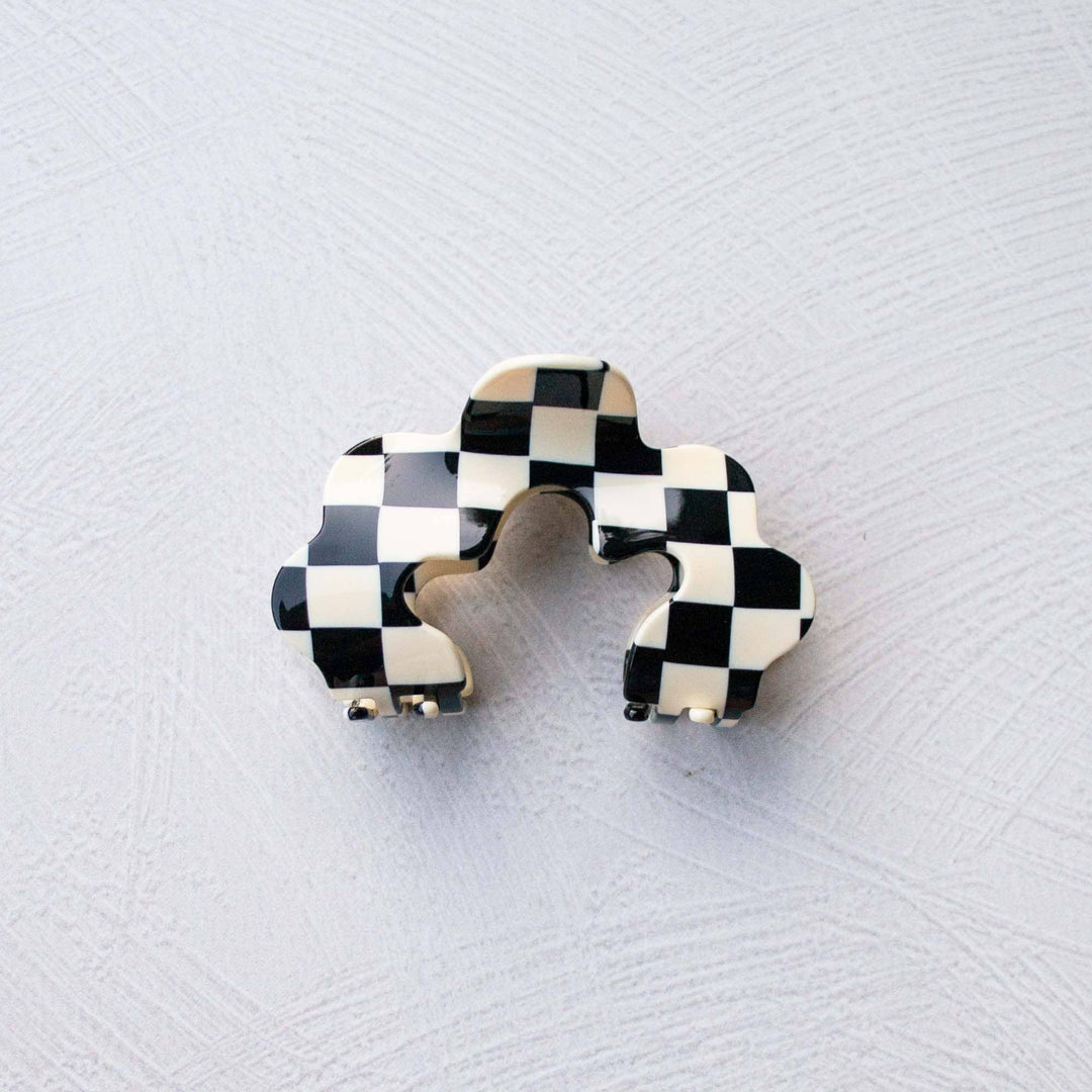 Tiepology | Eco Wave Cloud Checkerboard Pattern Hair Claw Clip