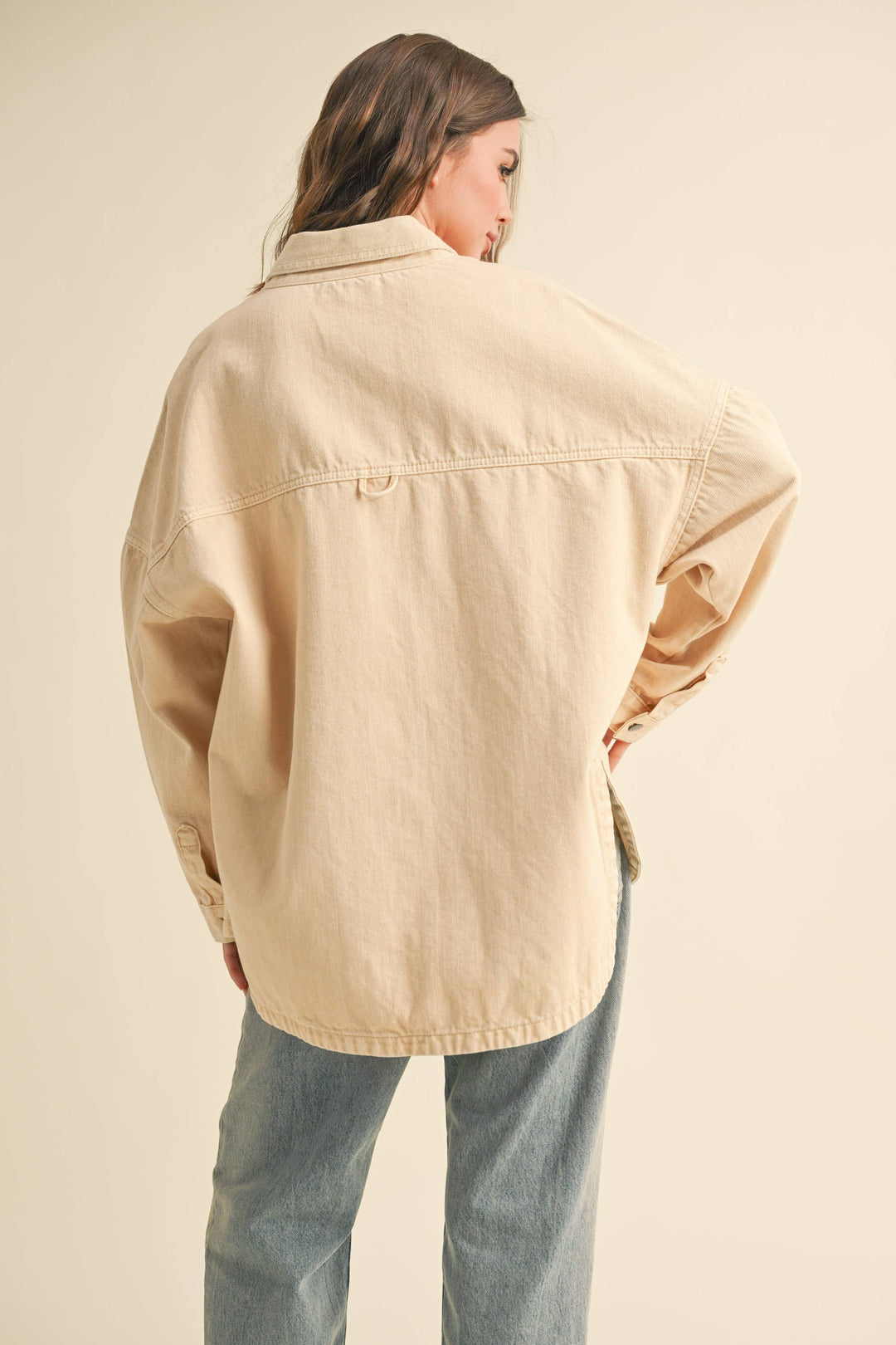 Miou Muse | Washed Snap Button Denim Shacket