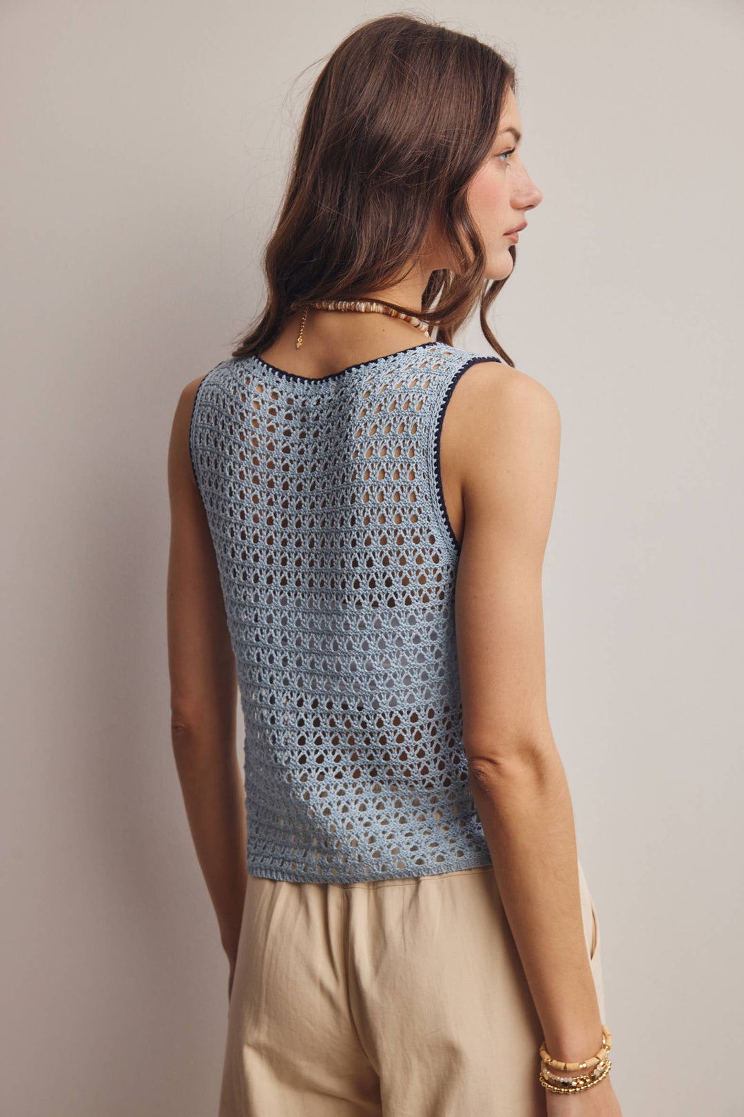 Forte | Sleeveless Crochet Knit Top