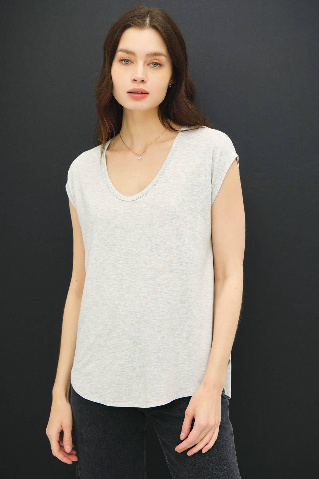 Be Cool | Bamboo Basic Scoop Neck Cap Sleeve Tee