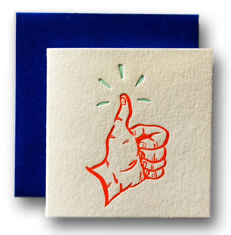 Ladyfingers Letterpress | Thumbs Up Tiny Card